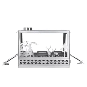 Trapezoidal stainless steel tent stove